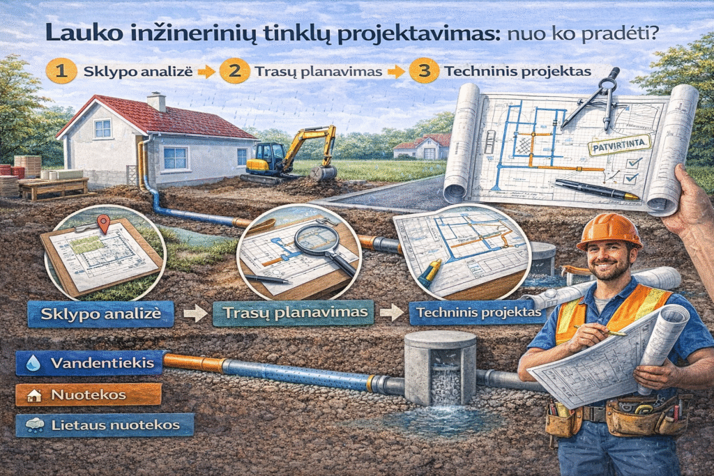 Lauko inžinerinių tinklų projektavimas: nuo ko pradėti?