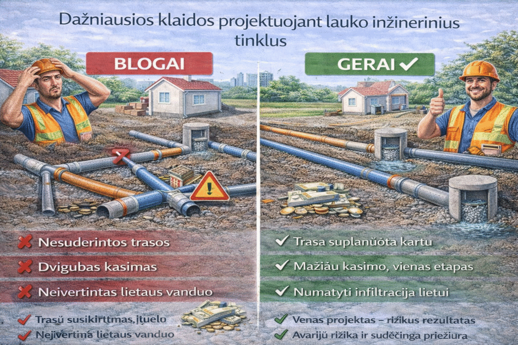 Kodėl būtina derinti vandentiekio, nuotekų ir lietaus tinklus viename projekte
